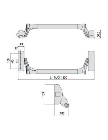 BARRA ANTIPANICO FAST PUSH DE SOBREPONER - DIMENSIONES