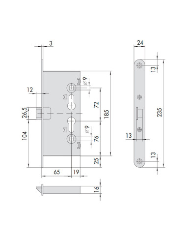 CERRADURA MITO PANIC - ESQUEMA